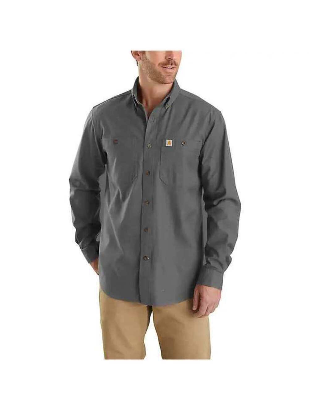 Carhartt Windham Relaxed Fit Long Sleeve Shirt S Gray